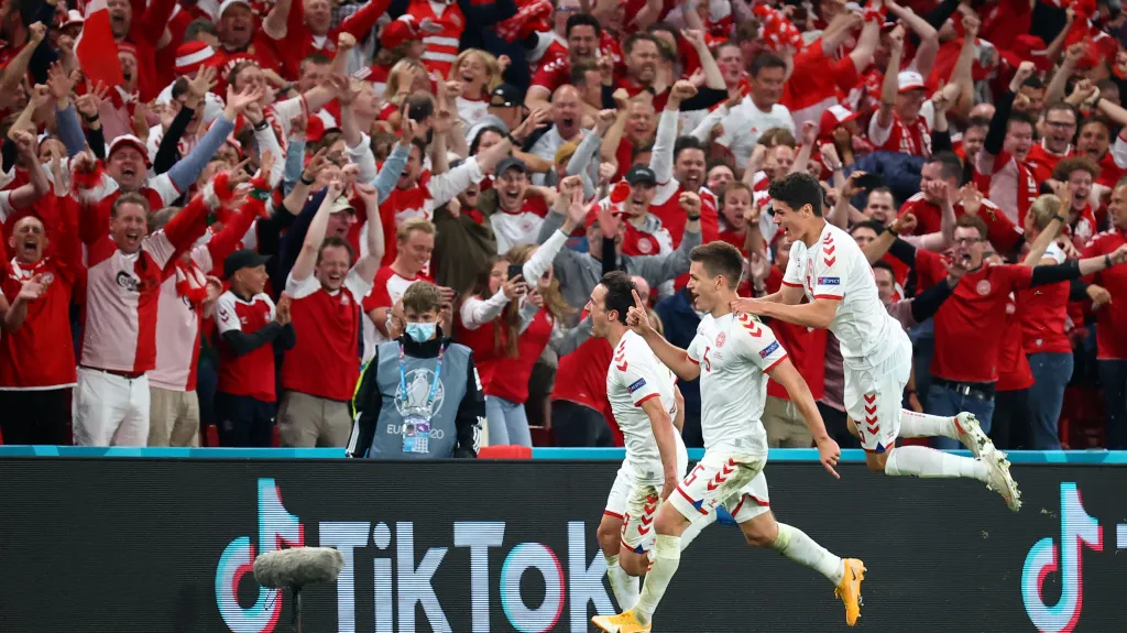 Dánská radost v utkání proti Rusku