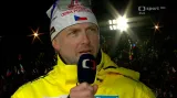 Studio ČT po stíhacím závodu biatlonistů na MS