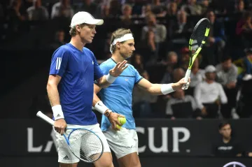 Tomáš Berdych s Rafaelem Nadalem na Laver Cupu