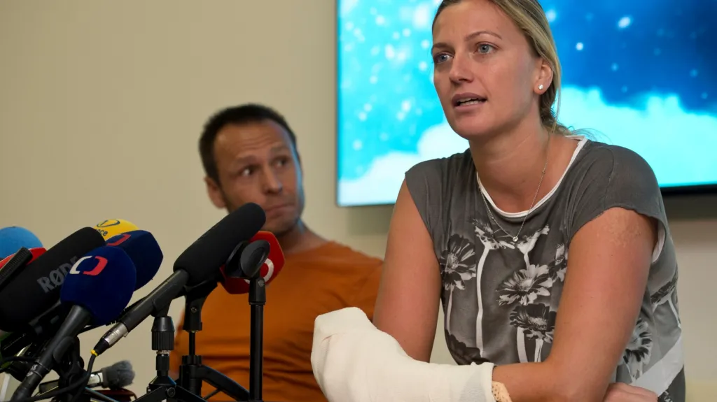 Petra Kvitová se sádrou