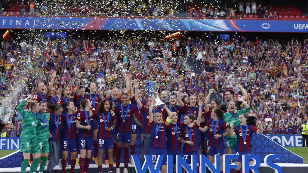 Fotbalistky Barcelony potřetí ovládly Ligu mistryň