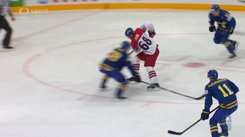 Šance v utkání Česko - Švédsko: Kličkovaná Jaromíra Jágra (31. min.)