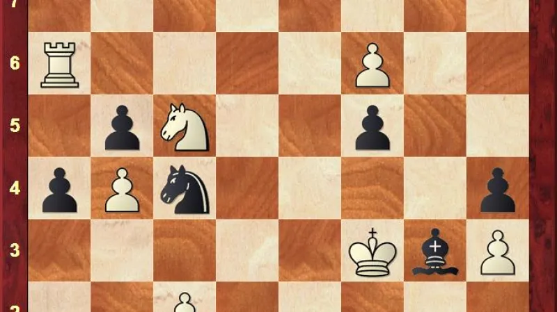 Caruana–Kasparov, pozice po 63. tahu bílého