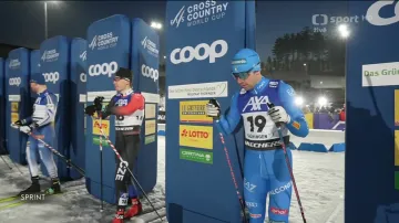 Čtvrtfinále a semifinále sprintu volně s Jiřím Tužem v Oberhofu