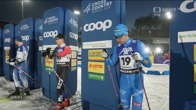 Čtvrtfinále a semifinále sprintu volně s Jiřím Tužem v Oberhofu