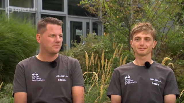 Petr Kaltofen a Michael Boroš před startem MS v cyklistice