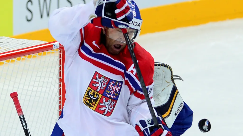 Jaromír Jágr v utkání se Švédskem