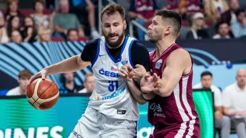 Závěr utkání Česko – Lotyšsko