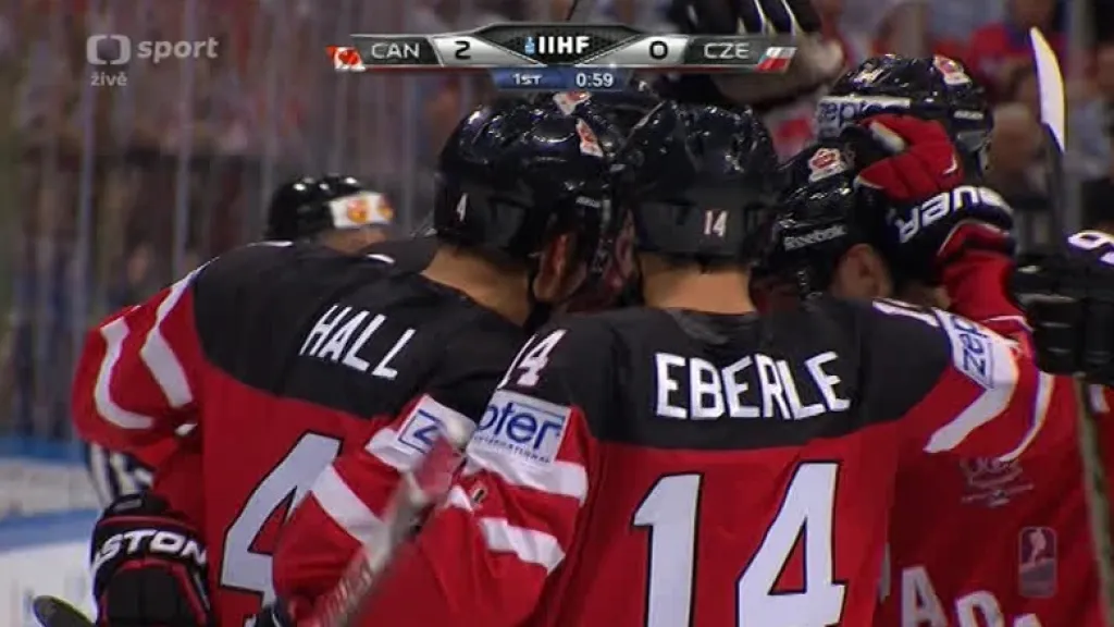 Gól v utkání Kanada - Česko: Hall - 2:0 (19. min.)