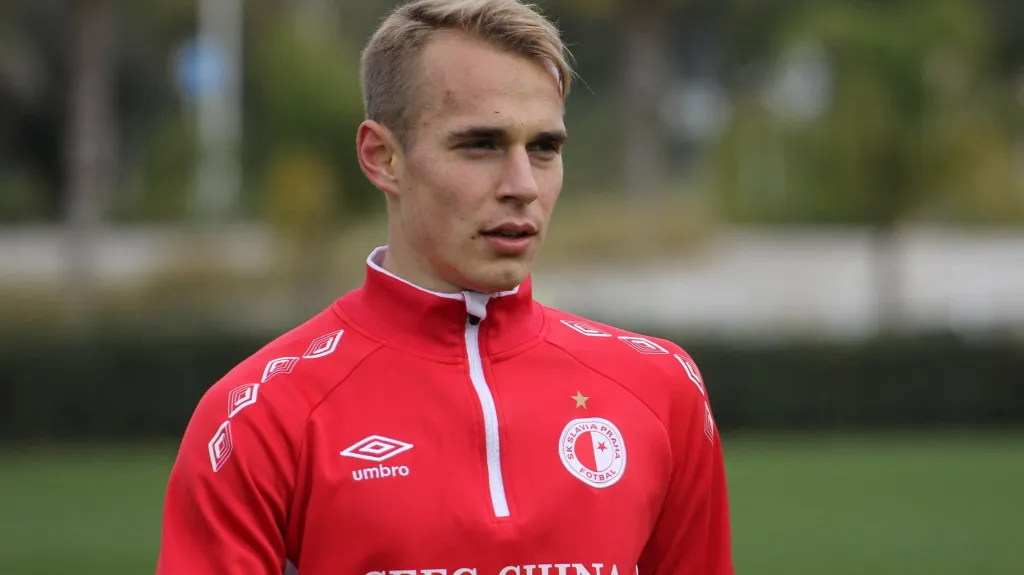 Lukáš Pokorný na tréninku Slavie
