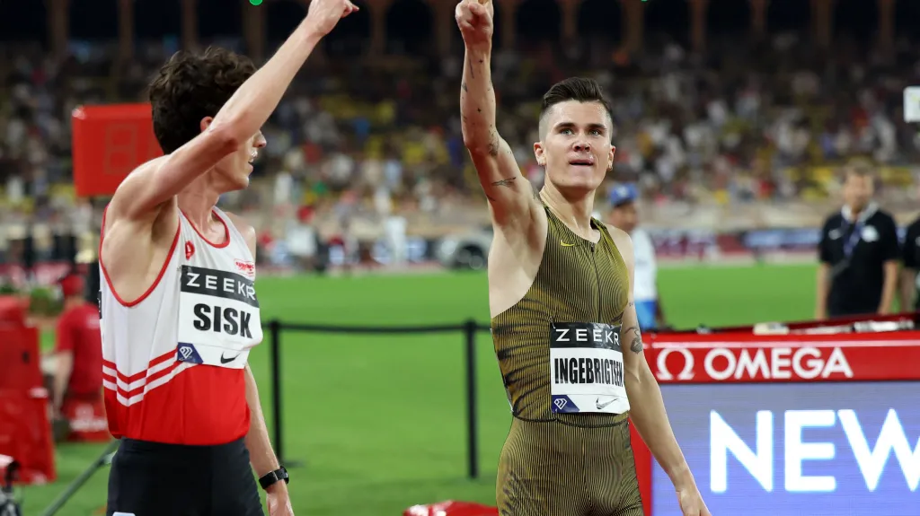 Jakob Ingebrigtsen na mítinku v Monaku