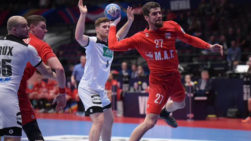 Kapitán házenkářské reprezentace Ondřej Zdráhala proti Německu