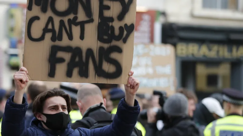 Protest fanoušků proti Superlize