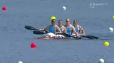 Závod čtyřkajaků na 500 metrů