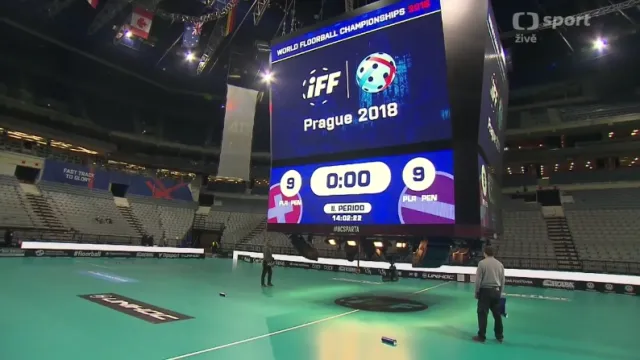 Příprava O2 areny na florbalové MS