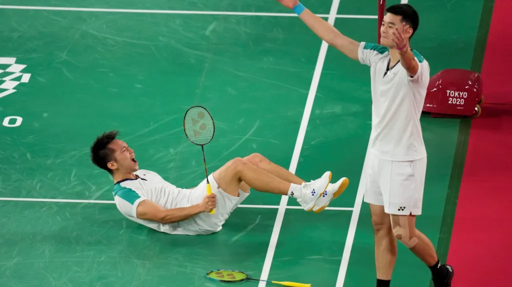 Radost zlatých badmintonistů Tchaj-wanu