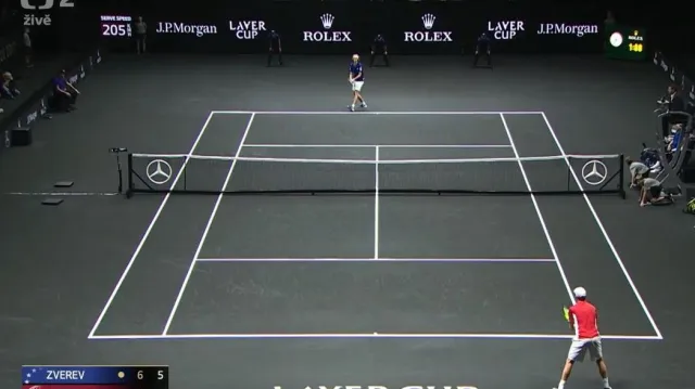 Závěrečný gem utkání Zverev - Querrey