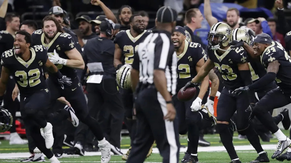 Radost hráčů New Orleans Saints