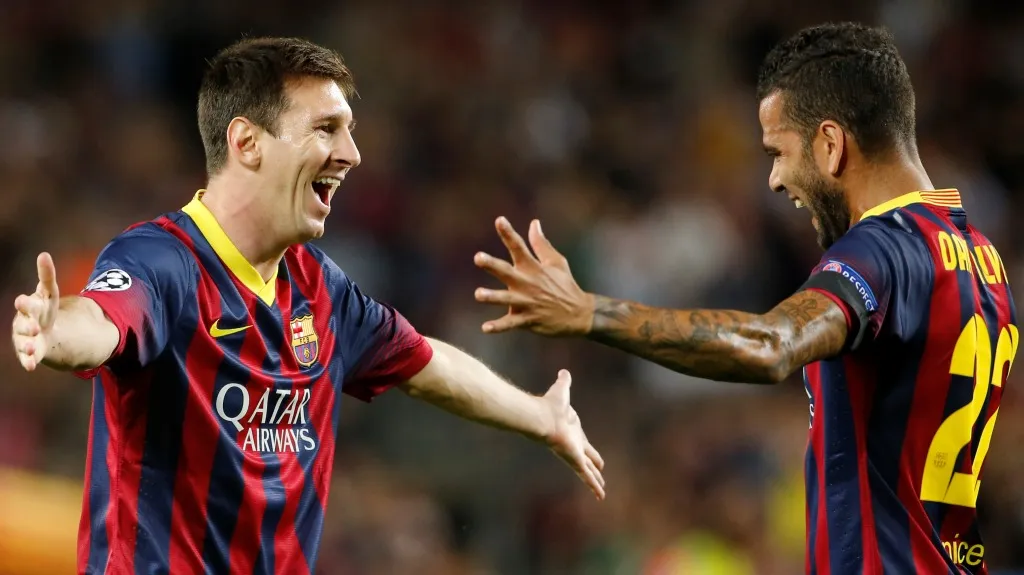 Lionel Messi a Daniel Alves