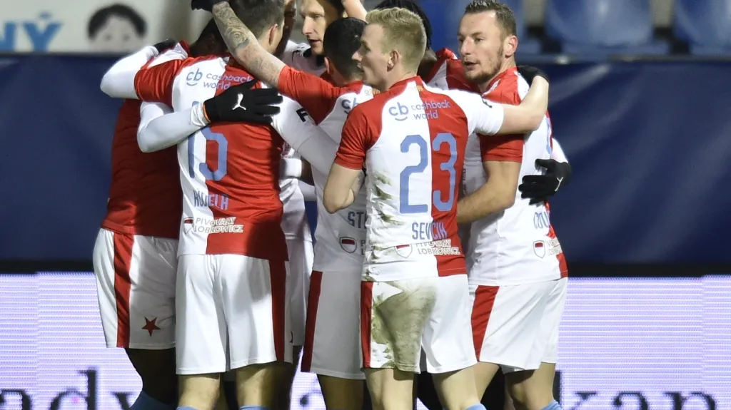 Slavící fotbalisté Slavie