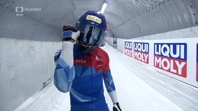 Jízda v prvním kole českého dvojbobu Dvořák - Záleský