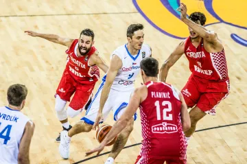 Jiří Welsch (číslo 9) v utkání proti Chorvatsku