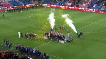 Slavnostní ceremoniál po finále  Plzeň – Sparta Praha
