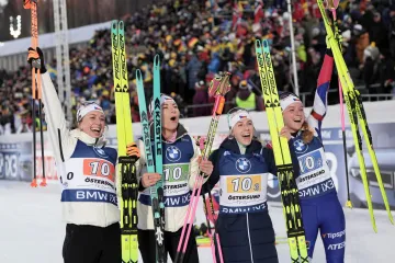 Bronzové kvarteto českých biatlonistek