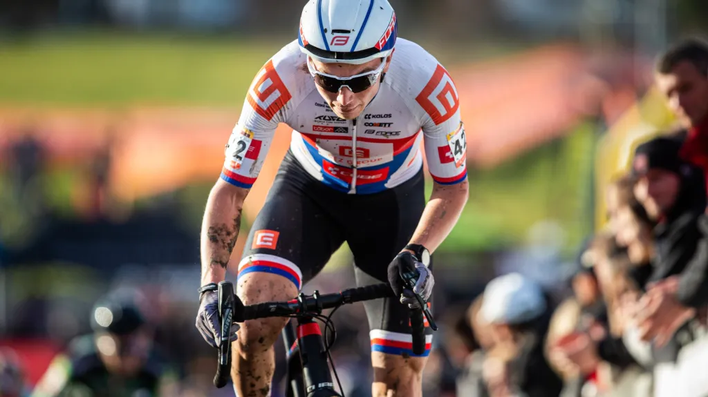 Michael Boroš na trati SP v cyklokrosu v Táboře