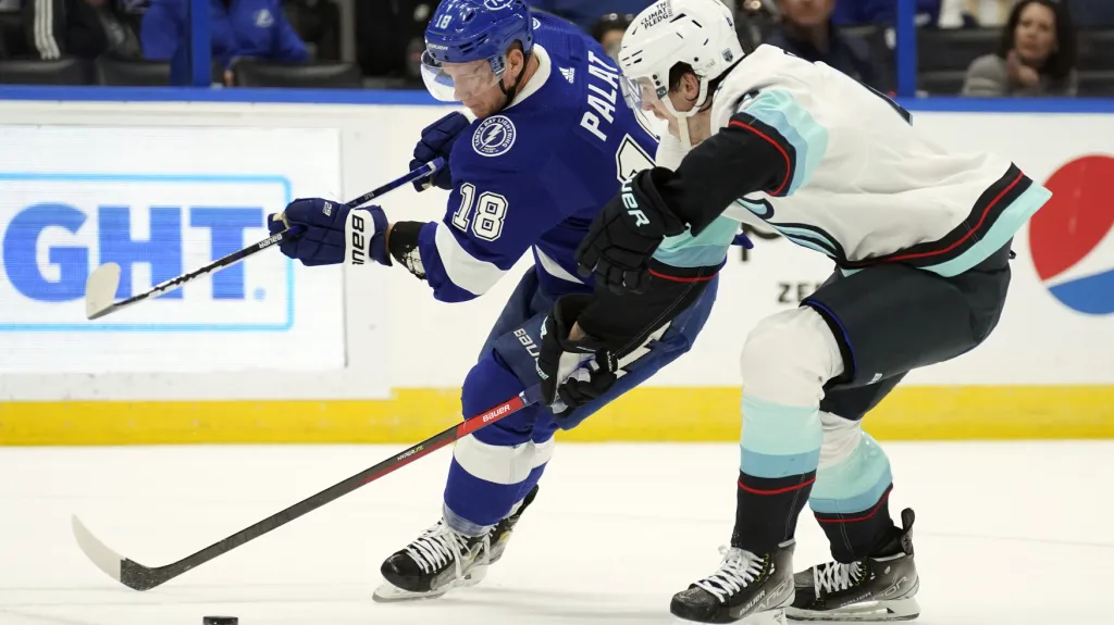 Ondřej Palát v akci v utkání proti Seattlu