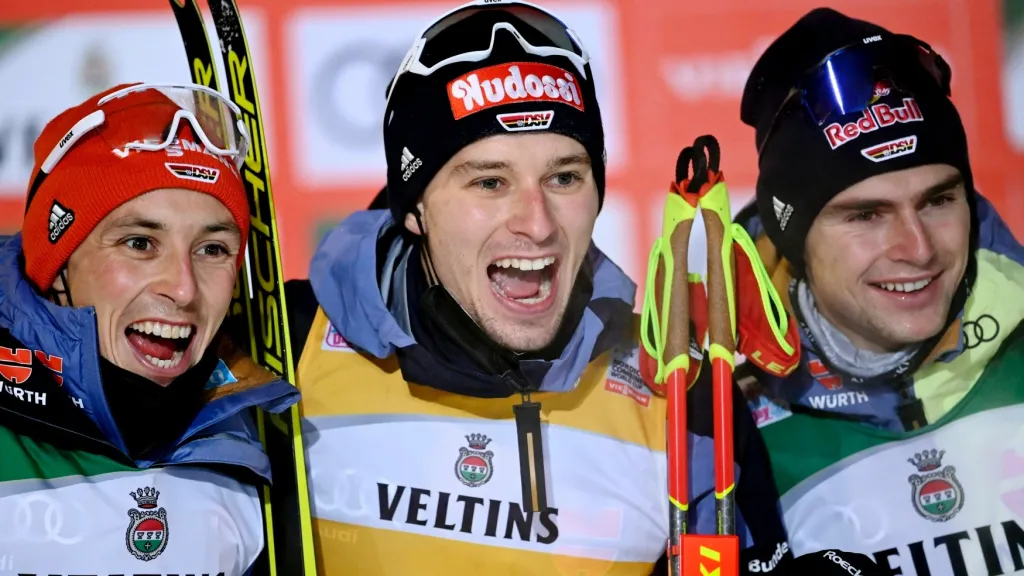 Vítězná německá trojka Weber, Frenzel a Geiger