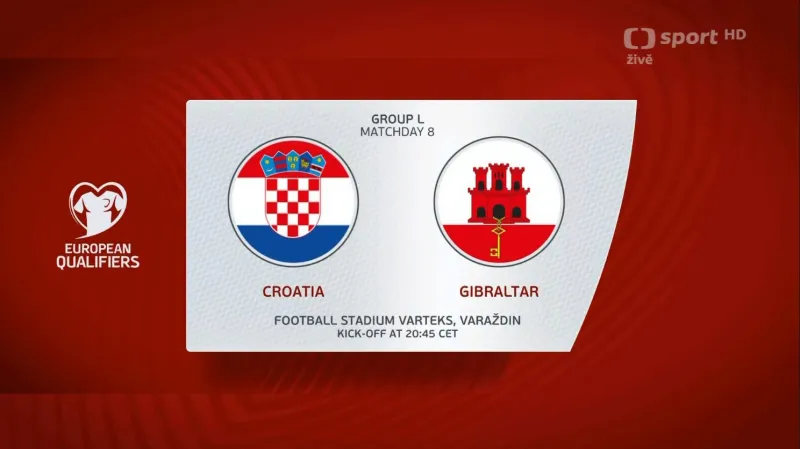 Sestřih utkání Chorvatsko – Gibraltar