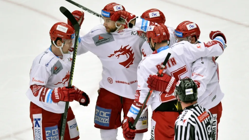 Radost hokejistů Třince