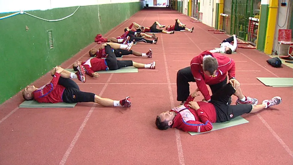 Český tým na rozcvičce