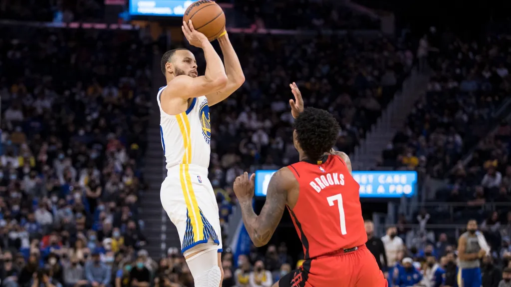 Stephen Curry v utkání s Houstonem