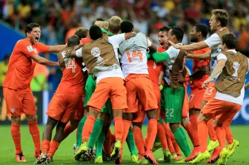 Slavící fotbalisté Nizozemska