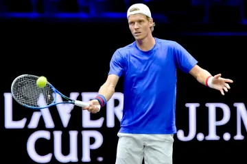 Tomáš Berdych na tréninku před Laver Cupem