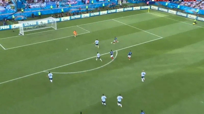 Gól v utkání Francie - Argentina: Mbappé - 4:2 (68. min.)