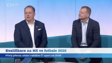 Šéf FAČR Trunda a redaktor ČT sport Kozohorský před baráží MS