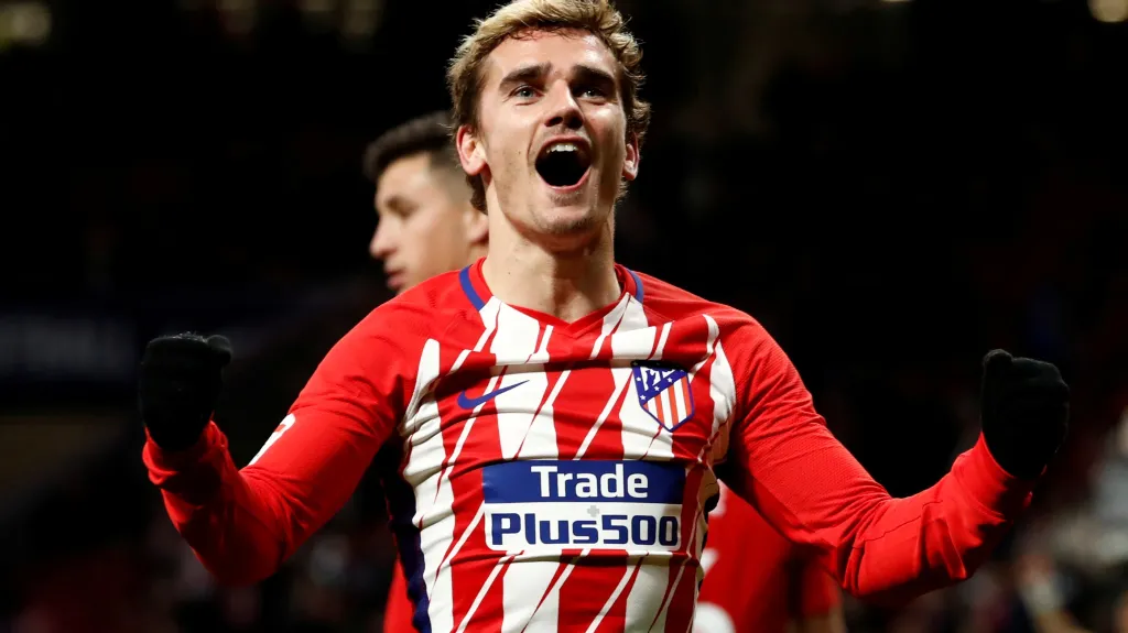 Slavící Antoine Griezmann z Atlética Madrid