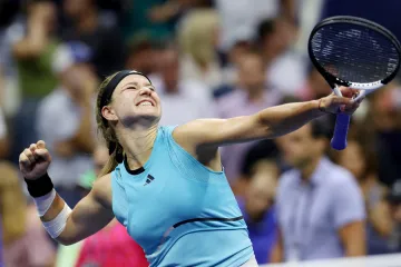 Karolína Muchová se raduje z postupu do semifinále US Open