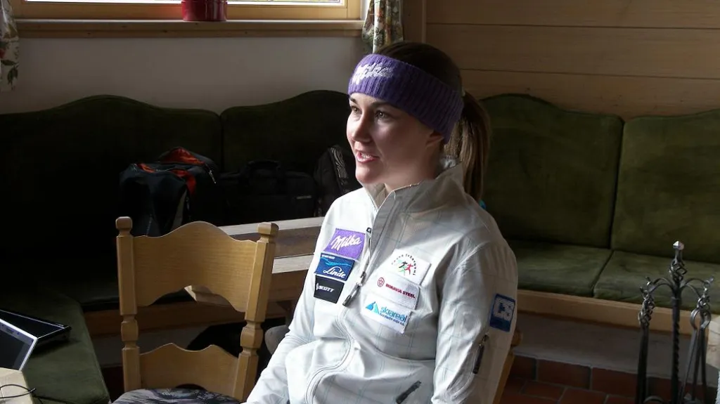 Šárka Záhrobská při natáčení