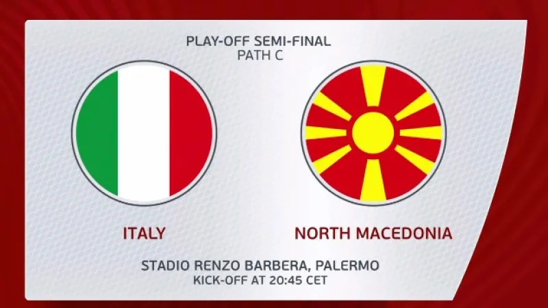 Sestřih utkání Itálie - Severní Makedonie