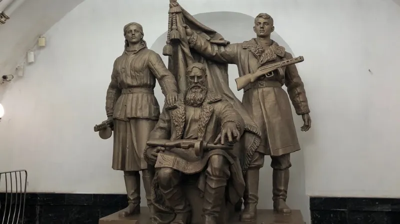 Tradiční výjev moskevského metra. Atrakce pro turisty