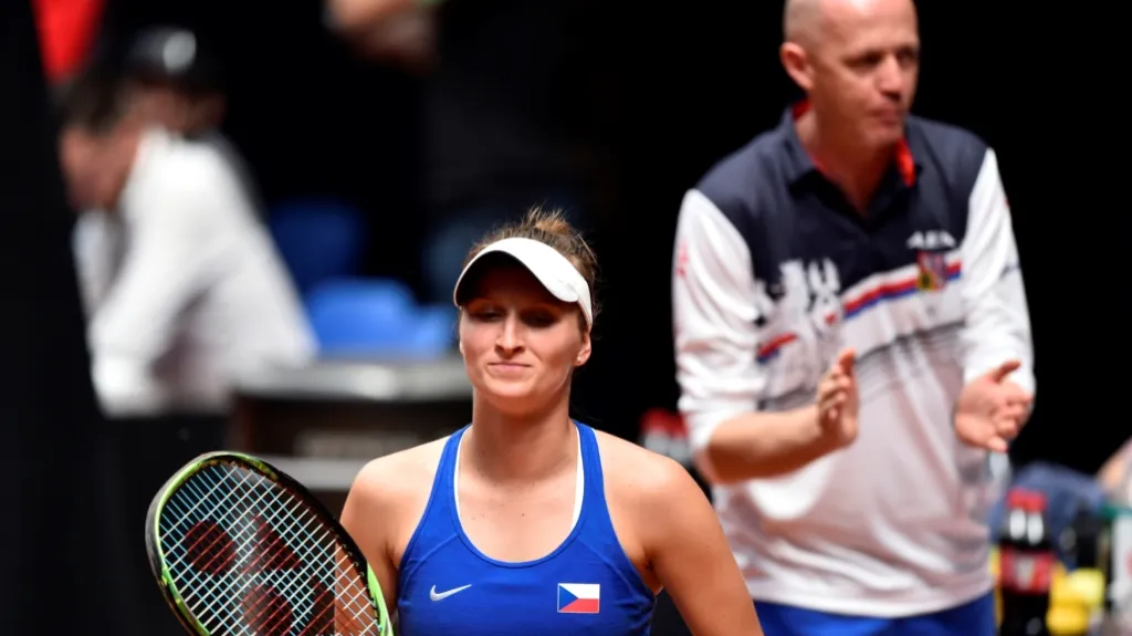 Markéta Vondroušová s Petrem Pálou