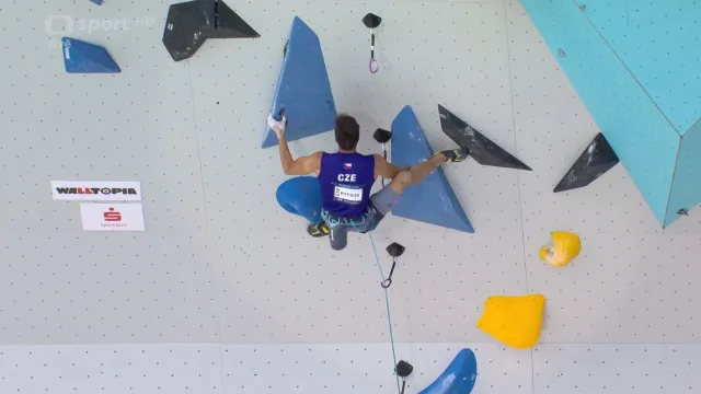 První kvalifikační pokus Šimona Potůčka na ME v lezení na obtížnost
