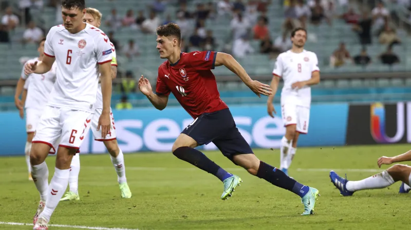 Gól v utkání Česko - Dánsko: Schick - 1:2 (49. min.)