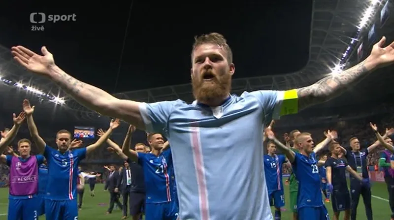 Islandské oslavy po výhře nad Anglií