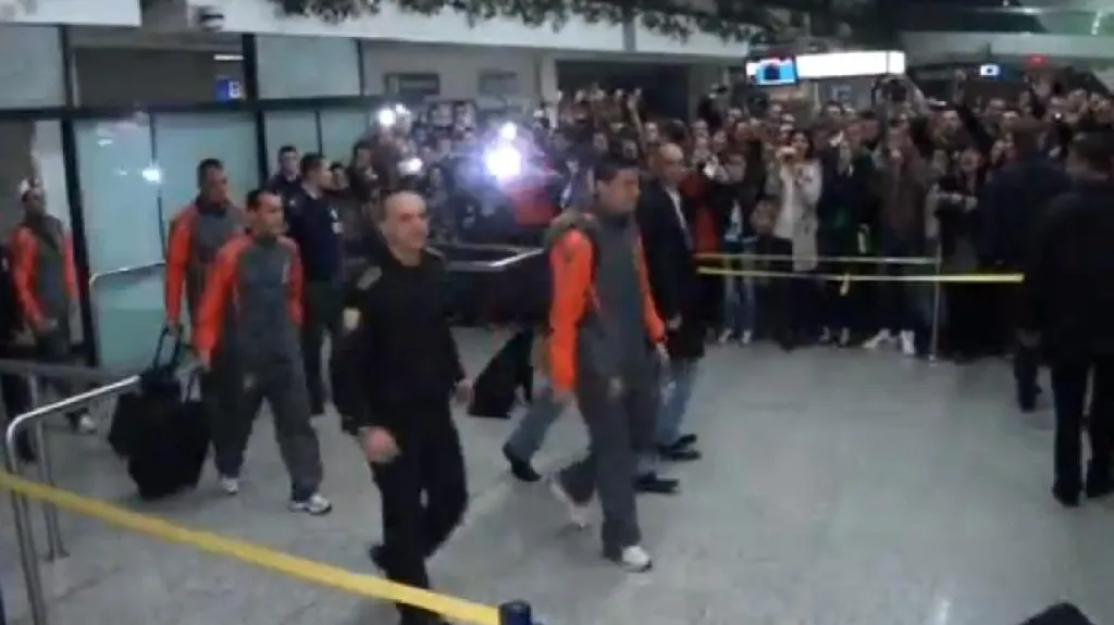 Příjezd fotbalistů Portugalska