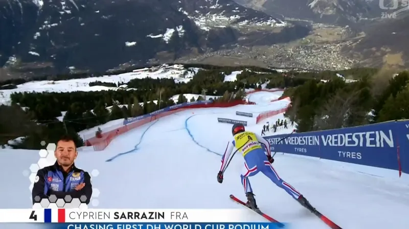 Vítězná jízda Sarrazina ve sjezdu SP v Bormiu